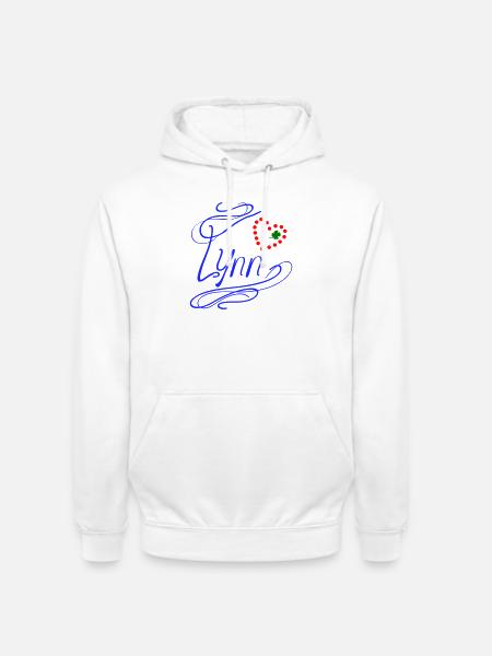 Lynn with heart and shamrock - Unisex Hoodie - white