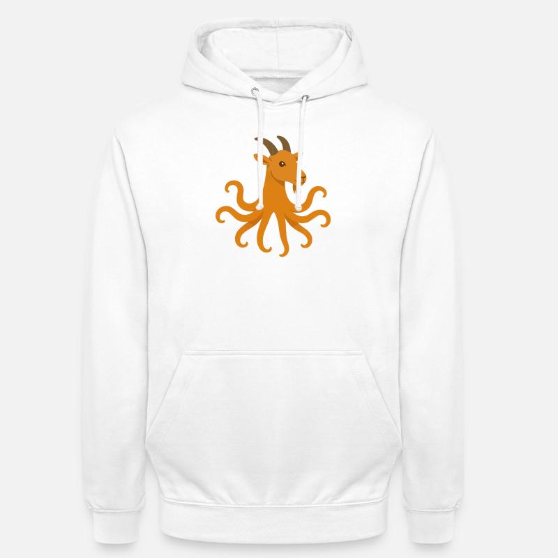 Der Oktopus oder Ziegen-Oktopus - Unisex Hoodie - Weiß