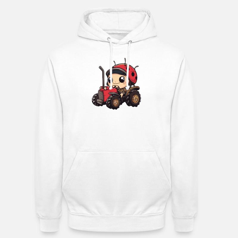 Fermier de tracteurs Ladybug - Sweat-shirt à capuche unisexe - blanc