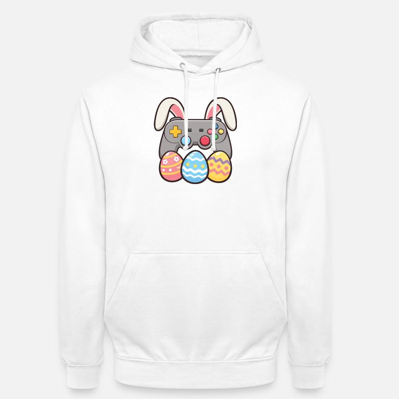 Bunny Gaming Controller Easter Gamer Fun - Unisex Hoodie - white