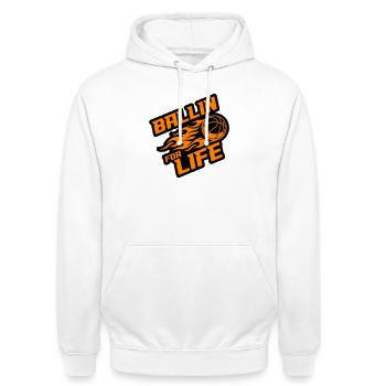 Basketball Ballin Saying - Unisex Hoodie - white - Front - AI Model Male 185 dark (185cm) & AI Model Female 172 dark (172cm)