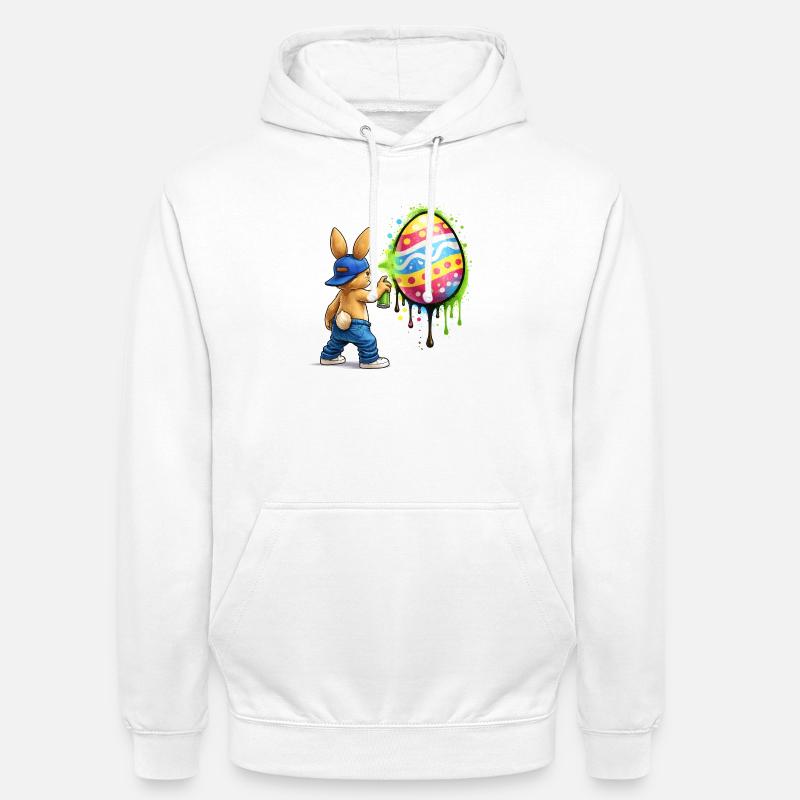 Graffiti bunny with Easter egg - Unisex Hoodie - white