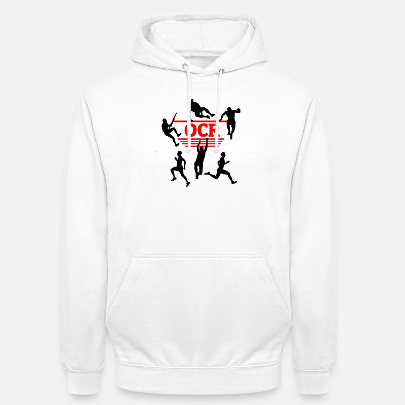 Puissance OCR – Conception de courses d’obstacles - Sweat-shirt à capuche unisexe - blanc