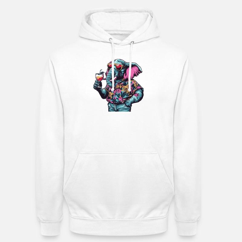 Elefant Comic Sommer - Unisex Hoodie - Weiß