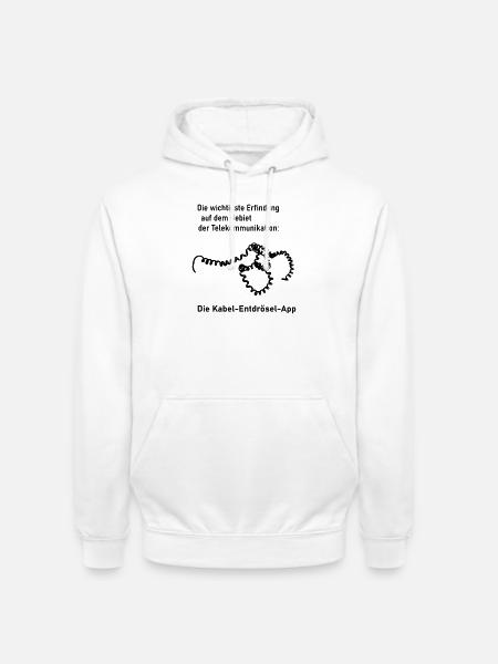 Kabelentdröselapp - Unisex Hoodie - Weiß