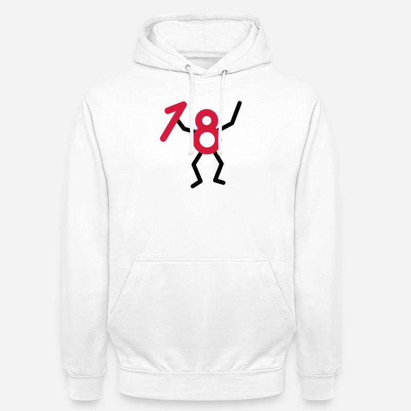 Endlich18! - Sweat-shirt à capuche unisexe - blanc