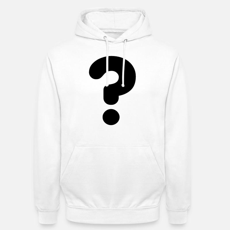 Point d’interrogation de l’image # - Sweat-shirt à capuche unisexe - blanc