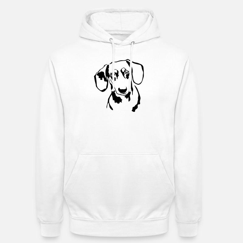 Tête de teckel - Sweat-shirt à capuche unisexe - blanc