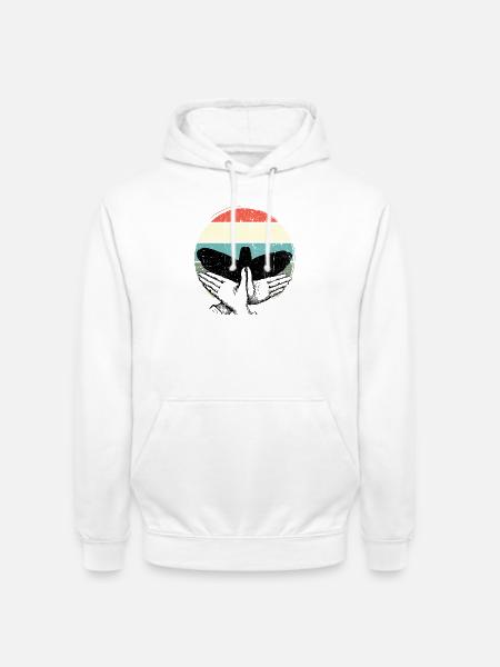 Retro Sunset Bird Silhouette - Unisex Hoodie - white