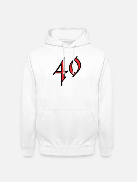 40. 40 YEARS. 40th ANNIVERSARY. 40 YEARS ANNIVERSARY. - Unisex Hoodie - white