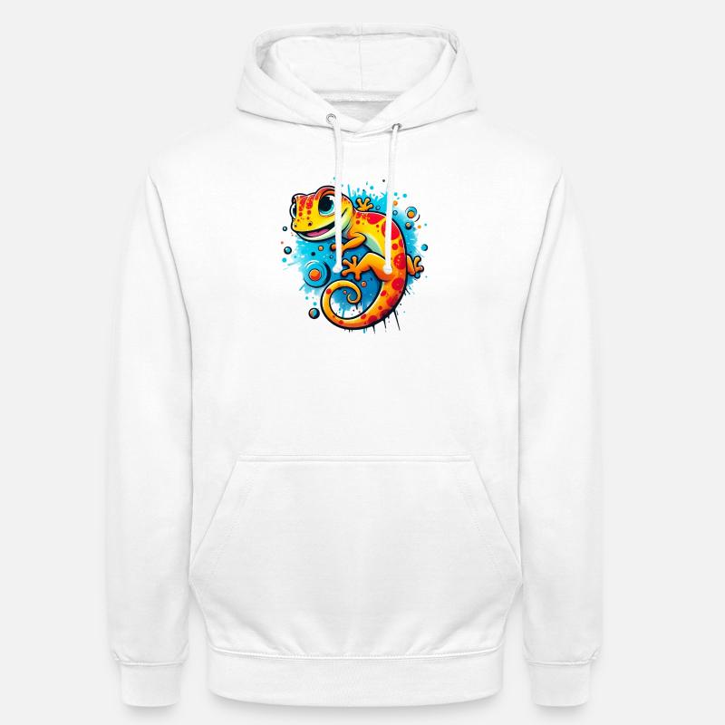 Gecko - Sweat-shirt à capuche unisexe - blanc