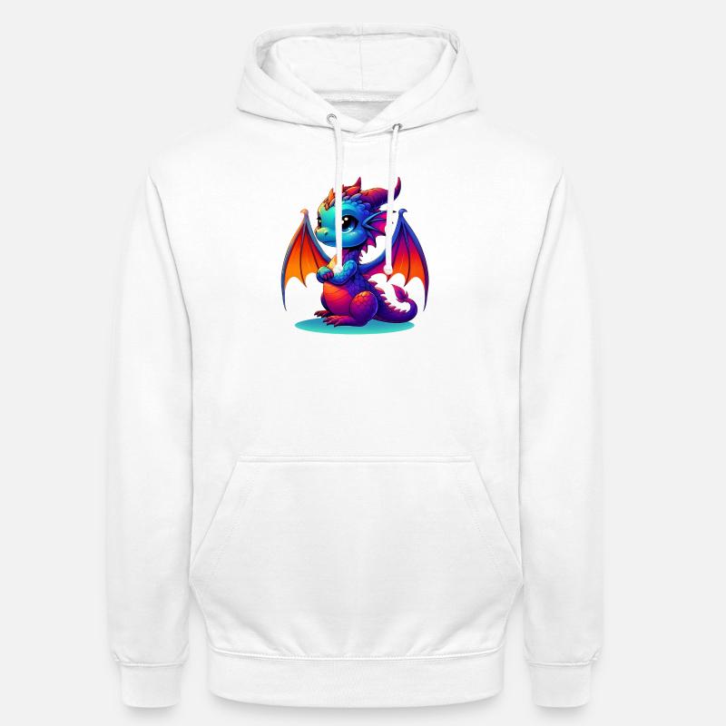 Dragon - Sweat-shirt à capuche unisexe - blanc
