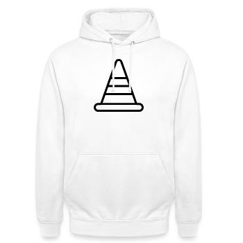 Kegel - Unisex Hoodie - Weiß - Vorne - AI Model Male 185 dark (185cm) & AI Model Female 172 dark (172cm)