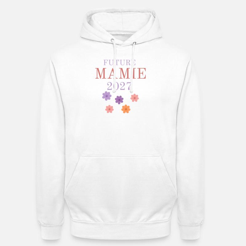 Future Mamie 2027 Annonce Grossesse - Sweat-shirt à capuche unisexe - blanc