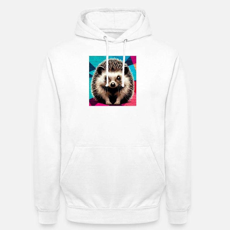 hérisson - Sweat-shirt à capuche unisexe - blanc