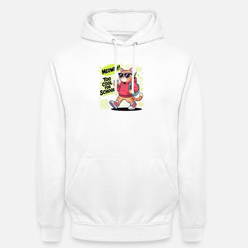 Chaton de l’école - Sweat-shirt à capuche unisexe - blanc