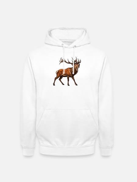 Hirsch Rothirsch Wild Rotwild - Unisex Hoodie - Weiß