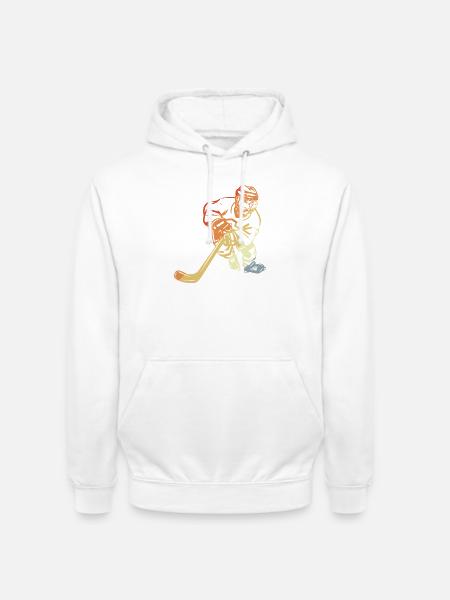 Eishockeyspieler Retro - Unisex Hoodie - Weiß