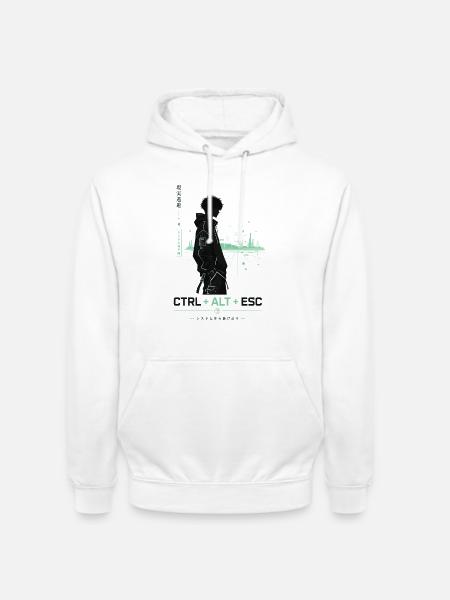 Hoodie-Silhouette im Neon-Cyberpunk - Unisex Hoodie - Weiß