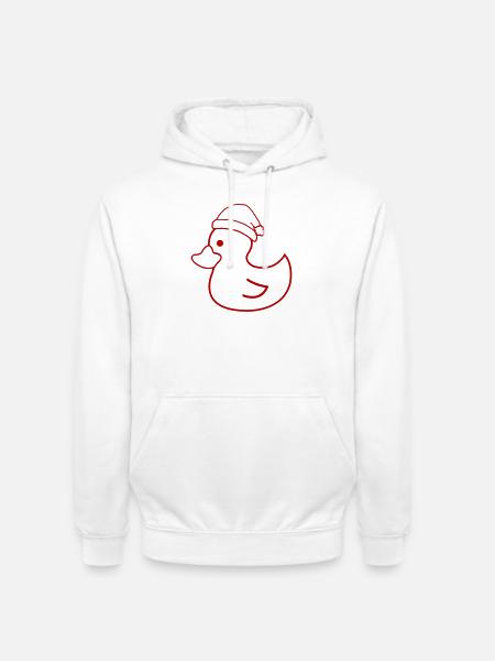 Weihnachtsente Silhouette mit Mütze - Unisex Hoodie - Weiß