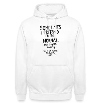 Awesome - Normal is Boring - Unisex Hoodie - white - Front - AI Model Male 185 dark (185cm) & AI Model Female 172 dark (172cm)