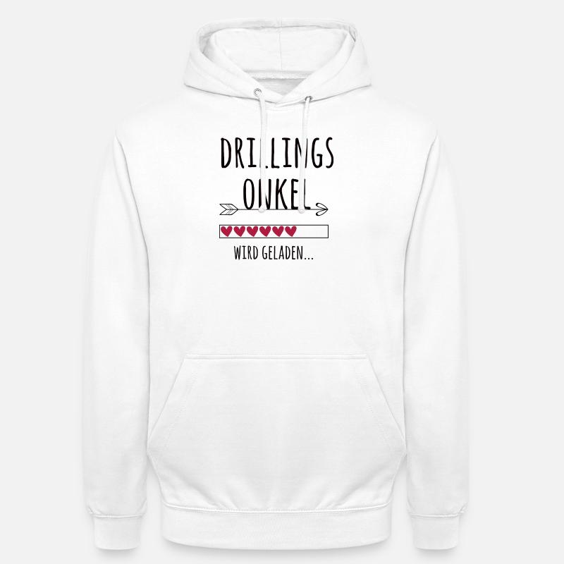 werdender Drillingsonkel Schwangerschaft Drillinge - Unisex Hoodie - Weiß