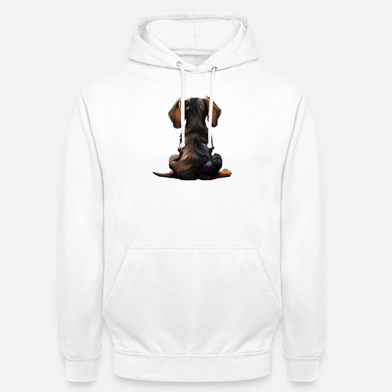 Teckel - Sweat-shirt à capuche unisexe - blanc