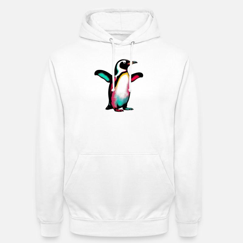 Pingouin - Sweat-shirt à capuche unisexe - blanc