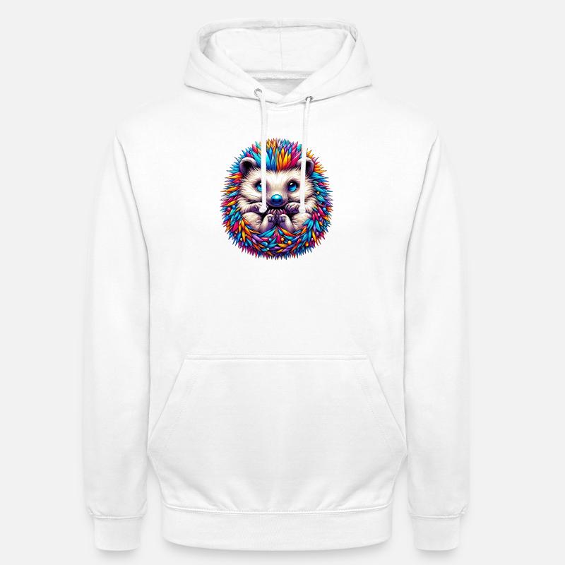 Hérisson - Sweat-shirt à capuche unisexe - blanc