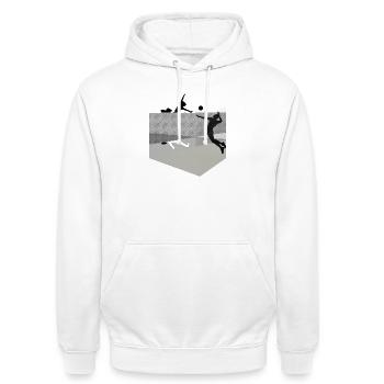 Dynamics in volleyball - Unisex Hoodie - white - Front - AI Model Male 185 dark (185cm) & AI Model Female 172 dark (172cm)
