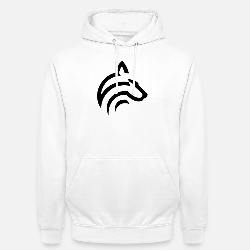 Lupo - Felpa con cappuccio unisex - bianco