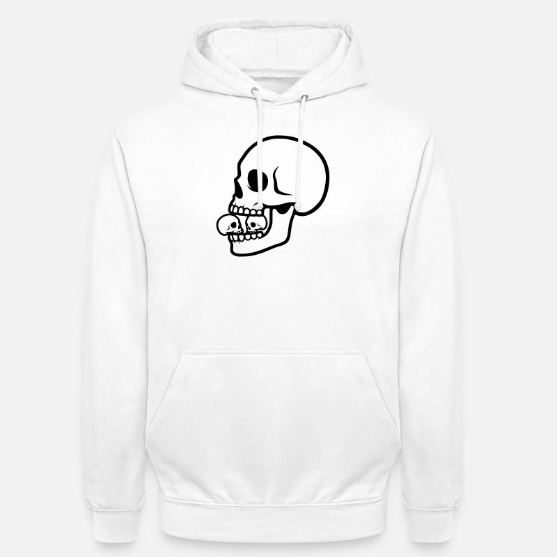 Crâne macabre | Conception d’horreur - Sweat-shirt à capuche unisexe - blanc