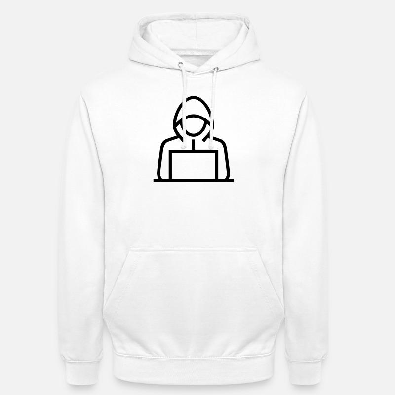 hacker - Sweat-shirt à capuche unisexe - blanc