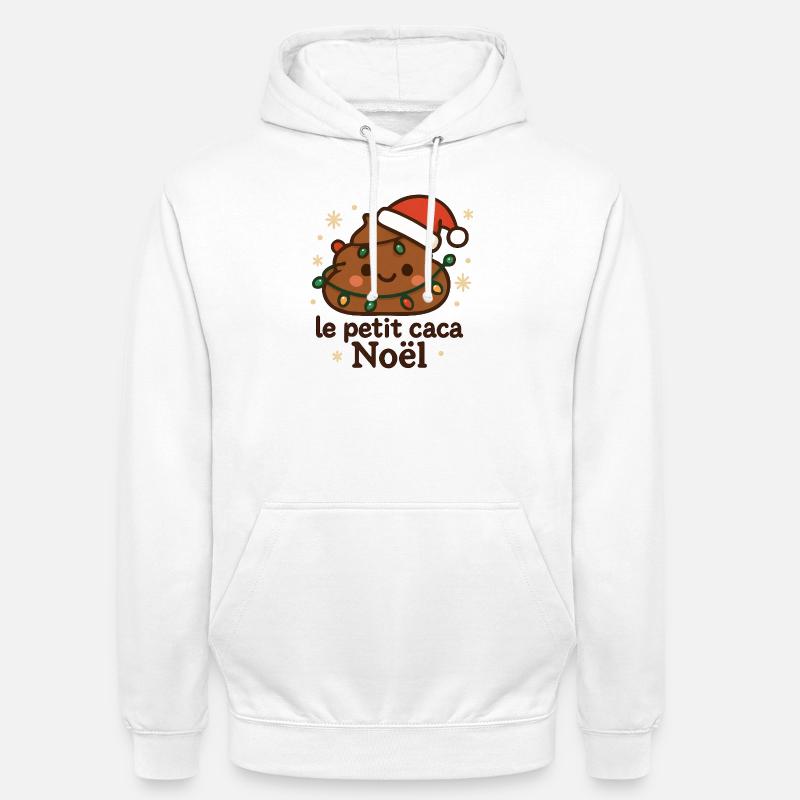 Petit cacao Noël éclairé avec guirlande - Sweat-shirt à capuche unisexe - blanc