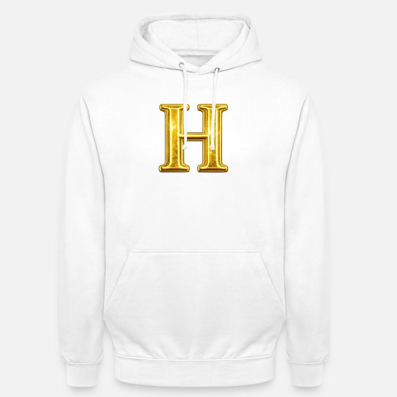 Monogramma della H d'Oro - Felpa con cappuccio unisex - bianco