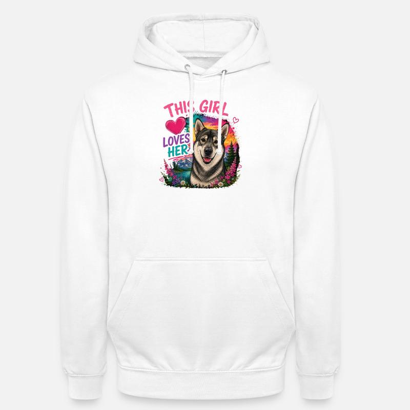 Jämthund, Jämpti, Jämtland Spitz - Sweat-shirt à capuche unisexe - blanc