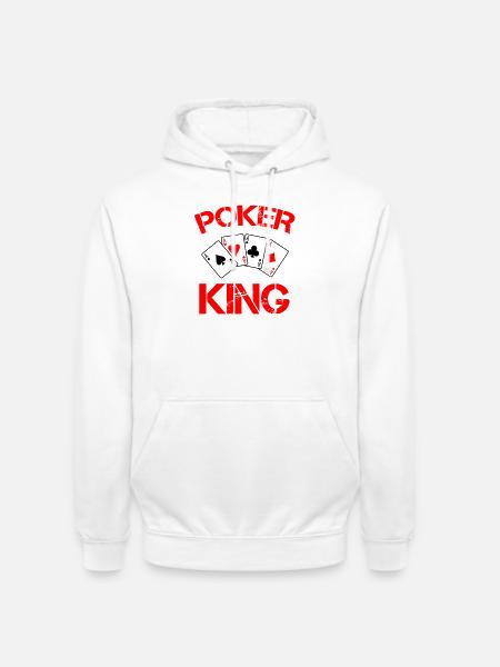 Poker König: Roter Kartenstil - Unisex Hoodie - Weiß