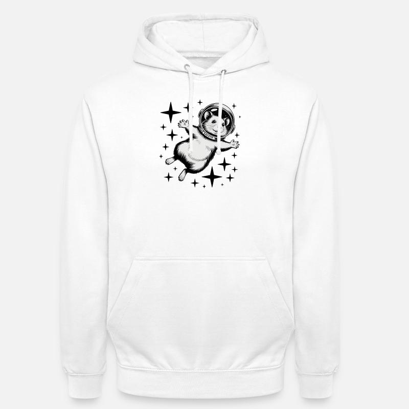 Hamster dans l'espace - Logo Cool Astonomy - Sweat-shirt à capuche unisexe - blanc