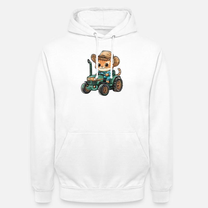 Katze Traktor Farmer - Unisex Hoodie - Weiß
