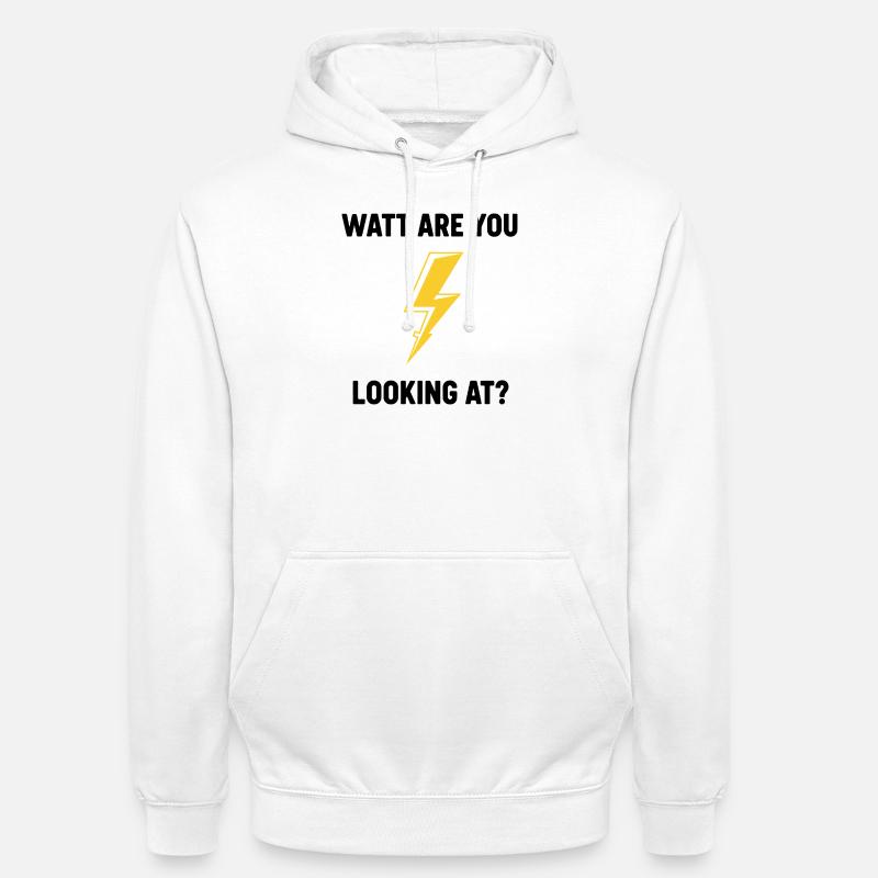 Watt Regardez-vous la conception du boulon - Sweat-shirt à capuche unisexe - blanc