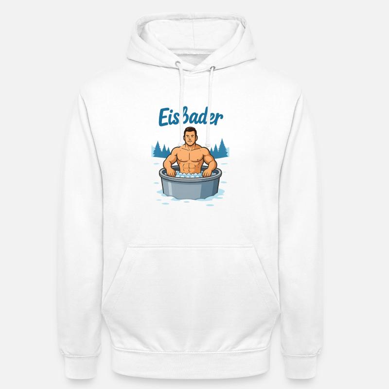 Eisbader Muskelmann im Eisbad - Unisex Hoodie - white