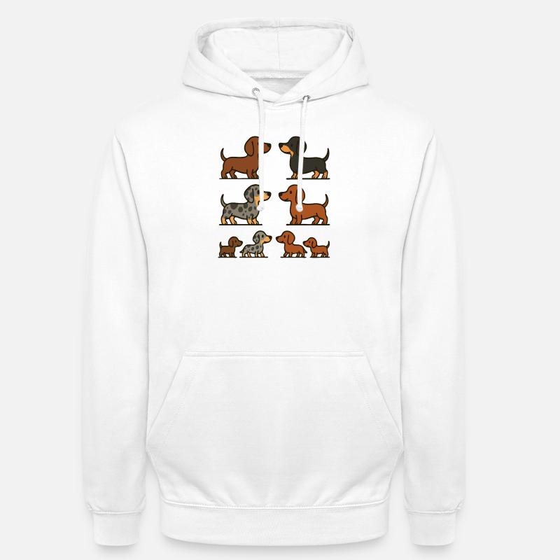 Pack d’illustration du quatuor teckel - Sweat-shirt à capuche unisexe - blanc