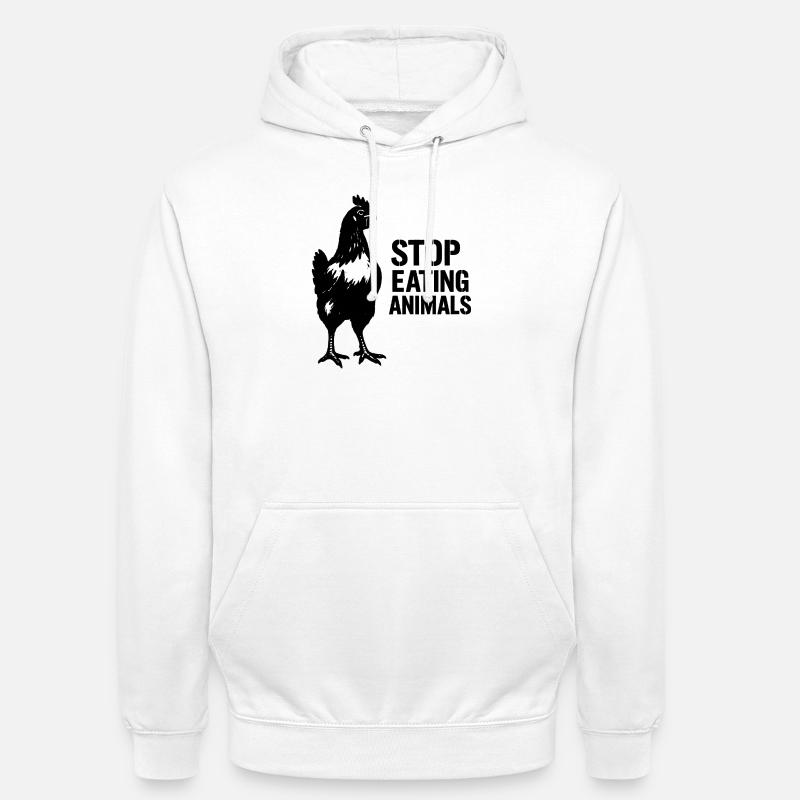 Conscience végane de l’image de Crow - Sweat-shirt à capuche unisexe - blanc