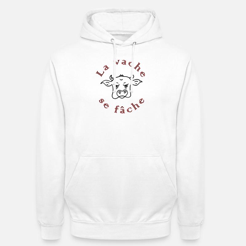 Die Kuh wird wütend schwarz - Unisex Hoodie - Weiß