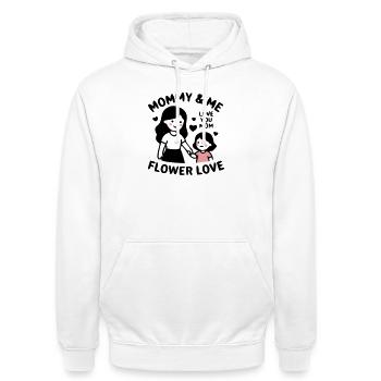 Maman et moi Partenaire Regarde Maman Fille - Sweat-shirt à capuche unisexe - blanc - Devant - AI Model Male 185 dark (185cm) & AI Model Female 172 dark (172cm)