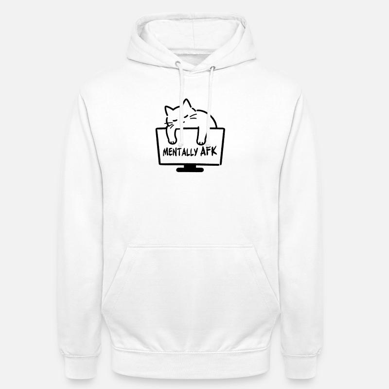 Chat mentally AFK - Sweat-shirt à capuche unisexe - blanc