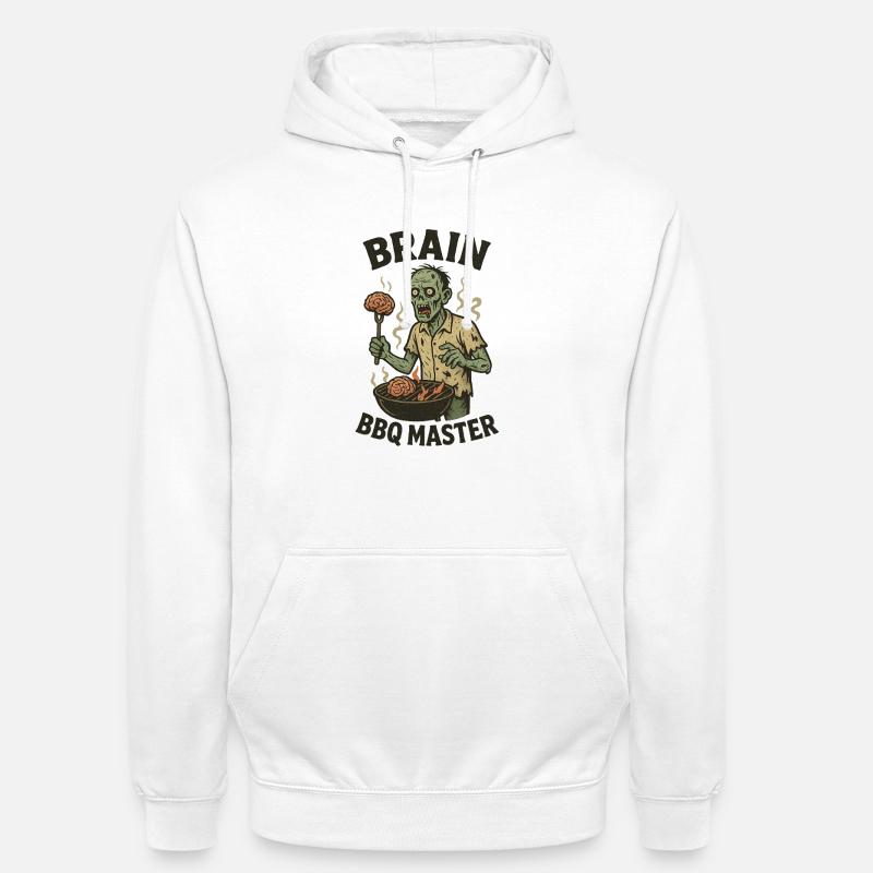 Zombie Grill Master Brain BBQ - Sweat-shirt à capuche unisexe - blanc