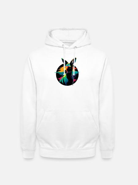Känguru-Porträt - Unisex Hoodie - Weiß