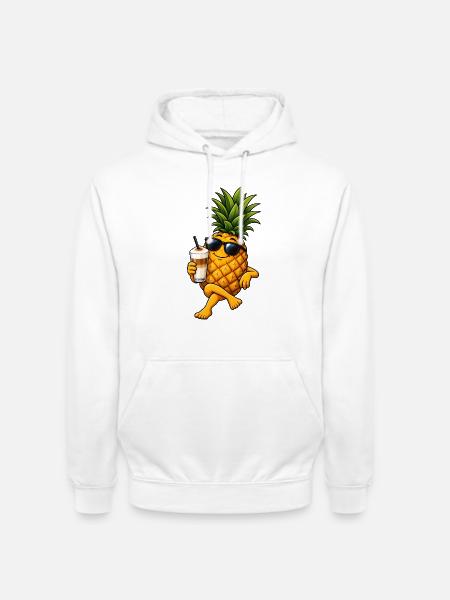 Ananas mit Latte Macchiato - Unisex Hoodie - Weiß