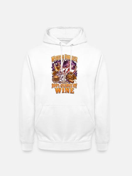 Weinliebhaber-Wochenend-Prognose: 100 % Wein - Unisex Hoodie - Weiß